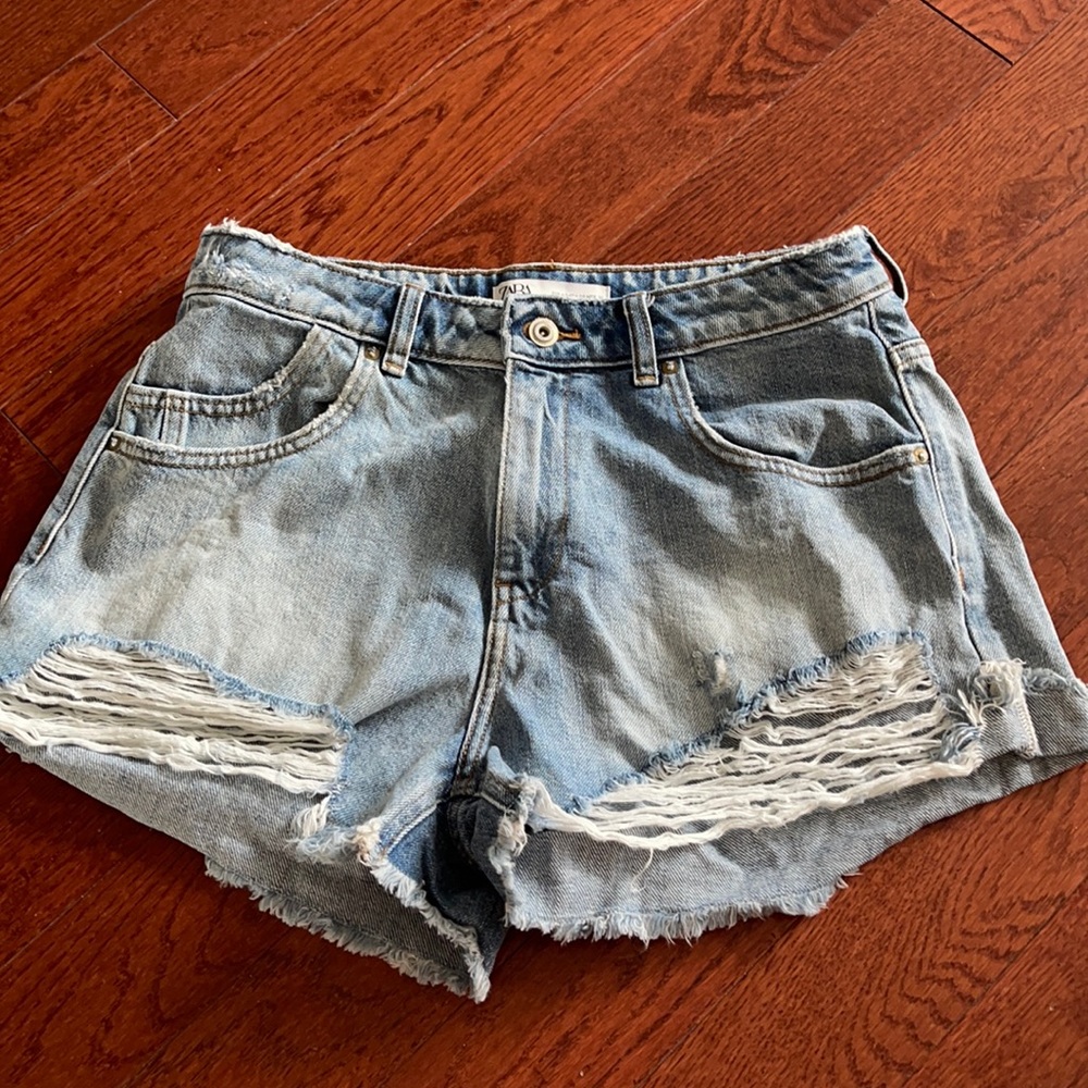 Zara denim cutoff shorts